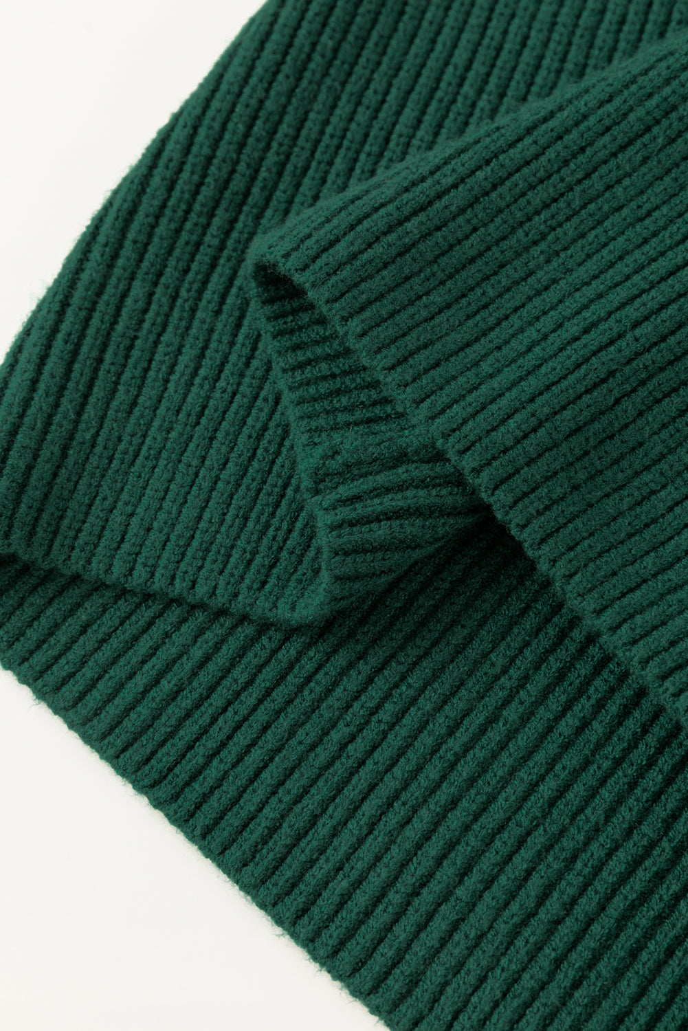 Blackish Green Chest Pocket V Neck Ribbed Cap Sleeve Sweater
