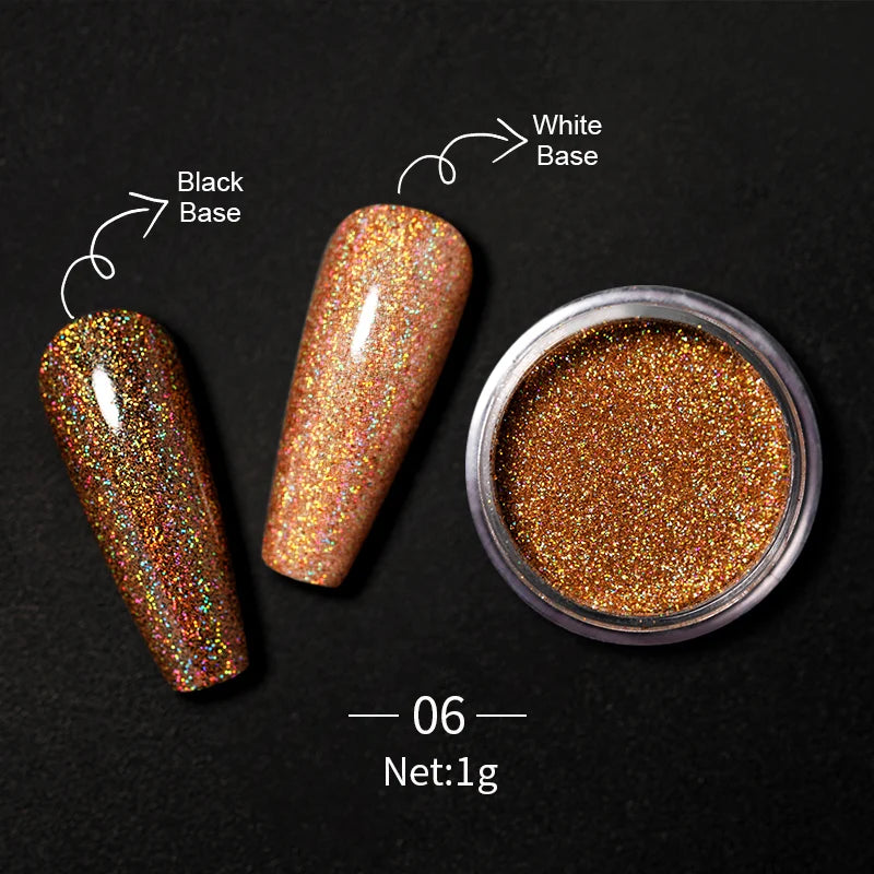 1Box Nail Mirror Glitter Powder Metallic Colorful Dust Metal Effect Nail Glitter Gold Nail Art UV Gel Polish Chrome Flakes Dust
