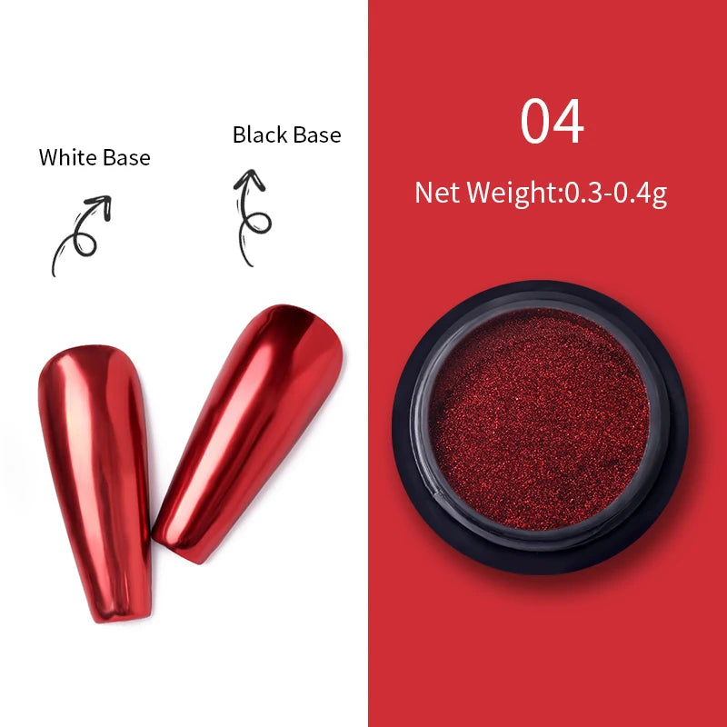 1Box Nail Mirror Glitter Powder Metallic Colorful Dust Metal Effect Nail Glitter Gold Nail Art UV Gel Polish Chrome Flakes Dust