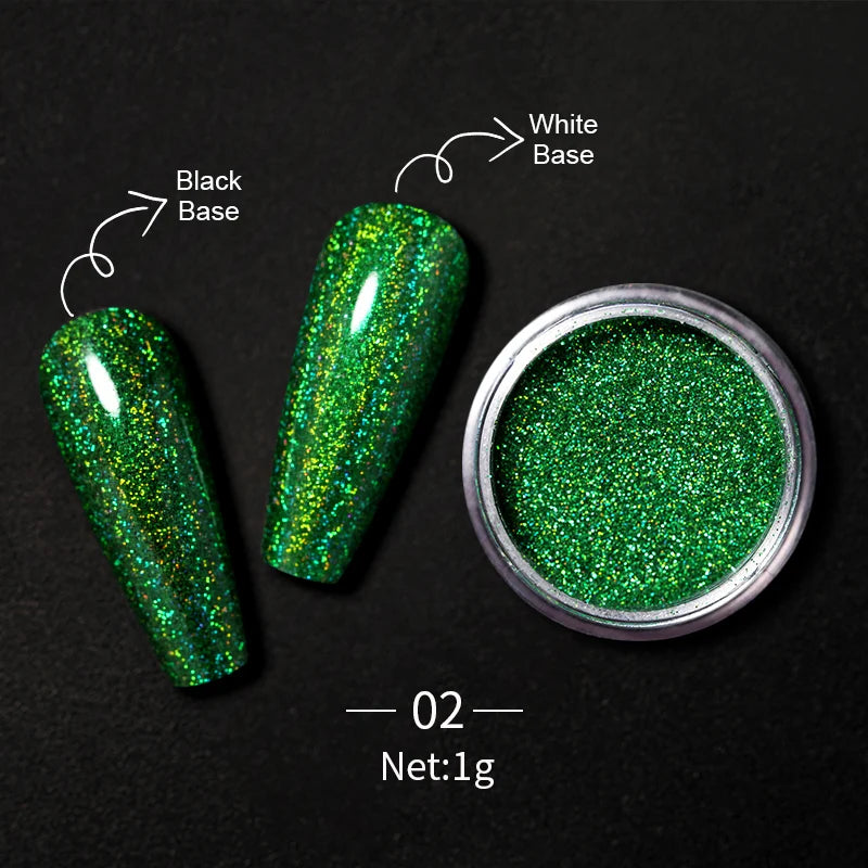1Box Nail Mirror Glitter Powder Metallic Colorful Dust Metal Effect Nail Glitter Gold Nail Art UV Gel Polish Chrome Flakes Dust