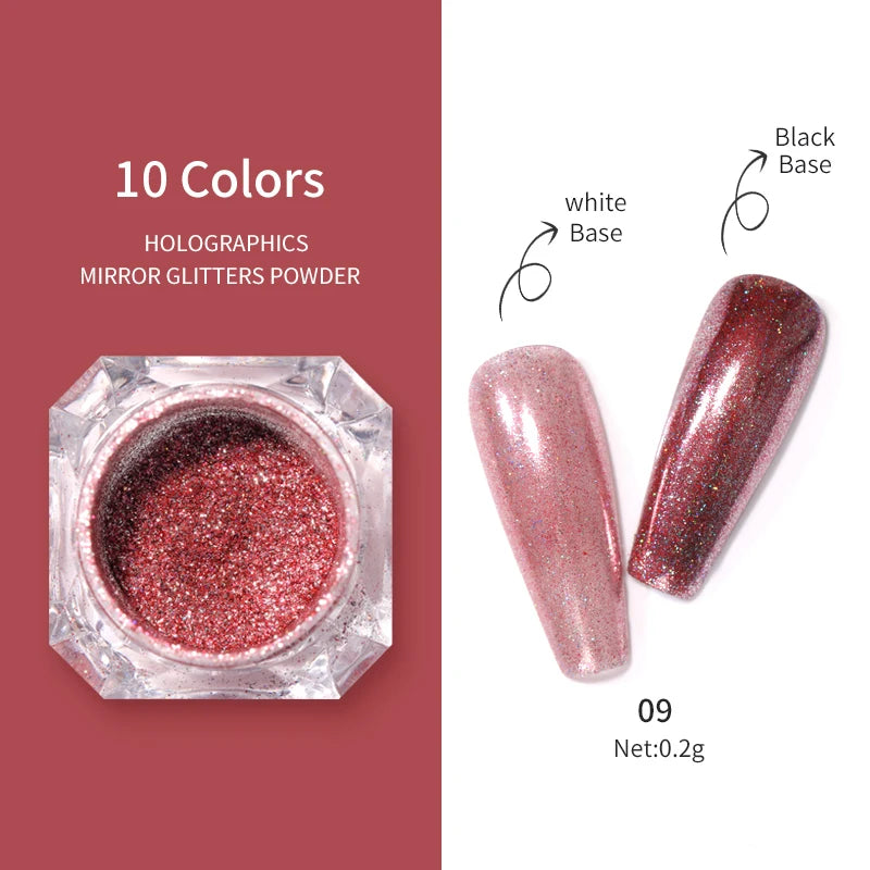 1Box Nail Mirror Glitter Powder Metallic Colorful Dust Metal Effect Nail Glitter Gold Nail Art UV Gel Polish Chrome Flakes Dust