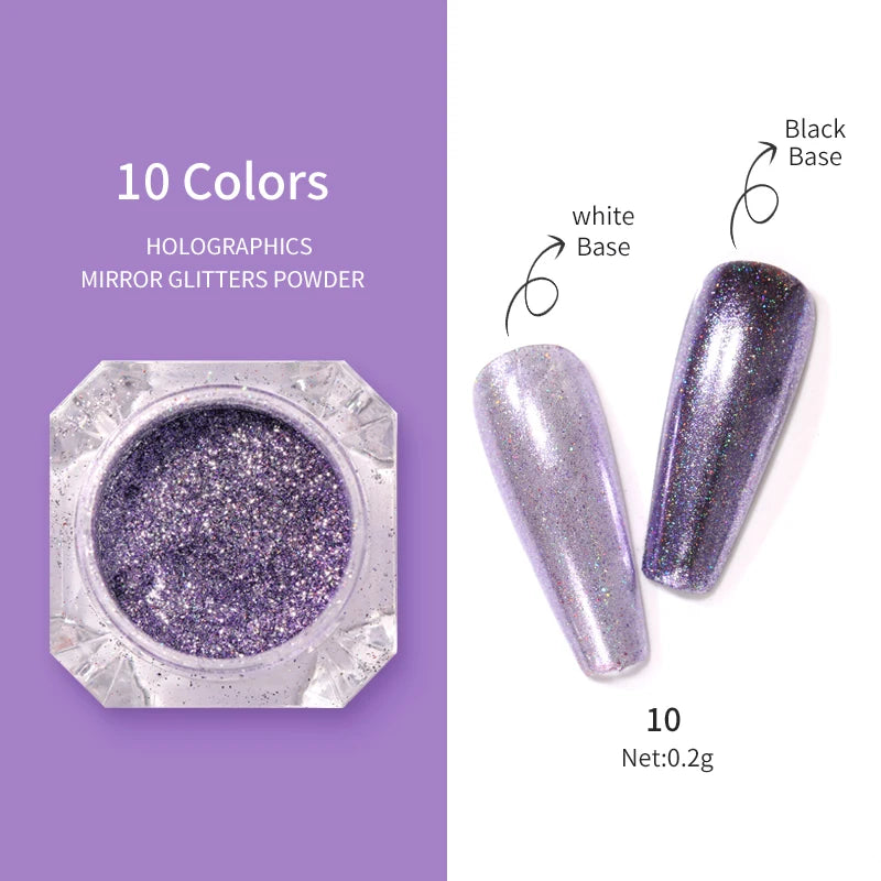 1Box Nail Mirror Glitter Powder Metallic Colorful Dust Metal Effect Nail Glitter Gold Nail Art UV Gel Polish Chrome Flakes Dust