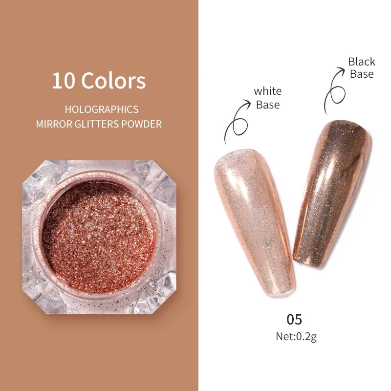 1Box Nail Mirror Glitter Powder Metallic Colorful Dust Metal Effect Nail Glitter Gold Nail Art UV Gel Polish Chrome Flakes Dust