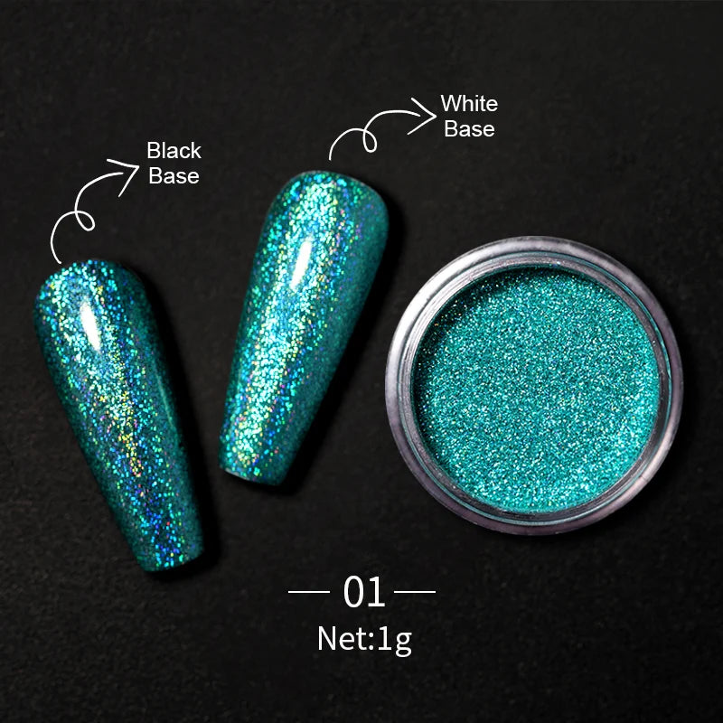 1Box Nail Mirror Glitter Powder Metallic Colorful Dust Metal Effect Nail Glitter Gold Nail Art UV Gel Polish Chrome Flakes Dust