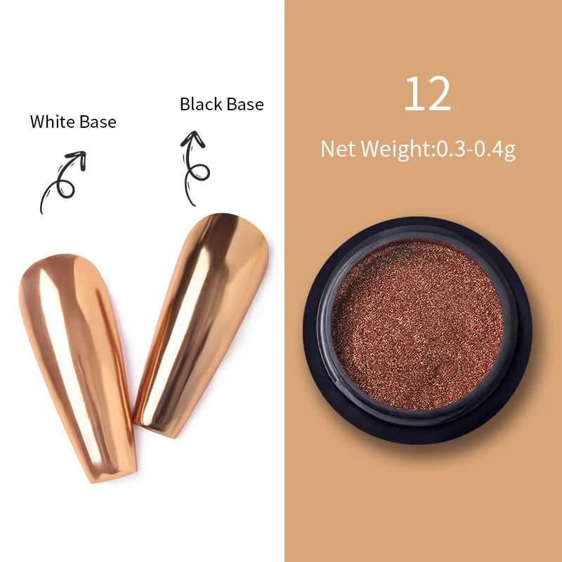 1Box Nail Mirror Glitter Powder Metallic Colorful Dust Metal Effect Nail Glitter Gold Nail Art UV Gel Polish Chrome Flakes Dust
