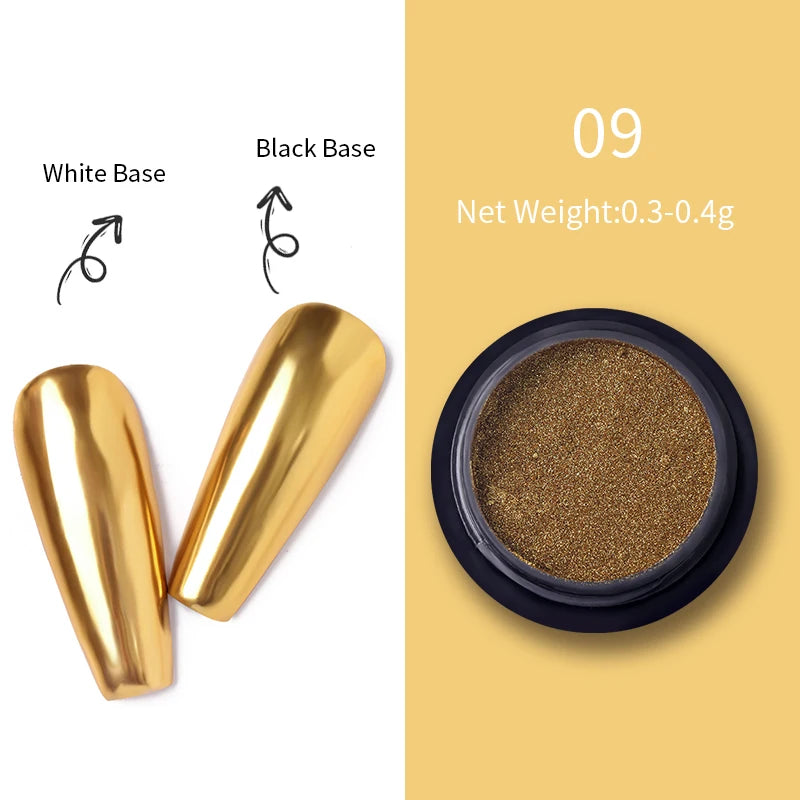 1Box Nail Mirror Glitter Powder Metallic Colorful Dust Metal Effect Nail Glitter Gold Nail Art UV Gel Polish Chrome Flakes Dust