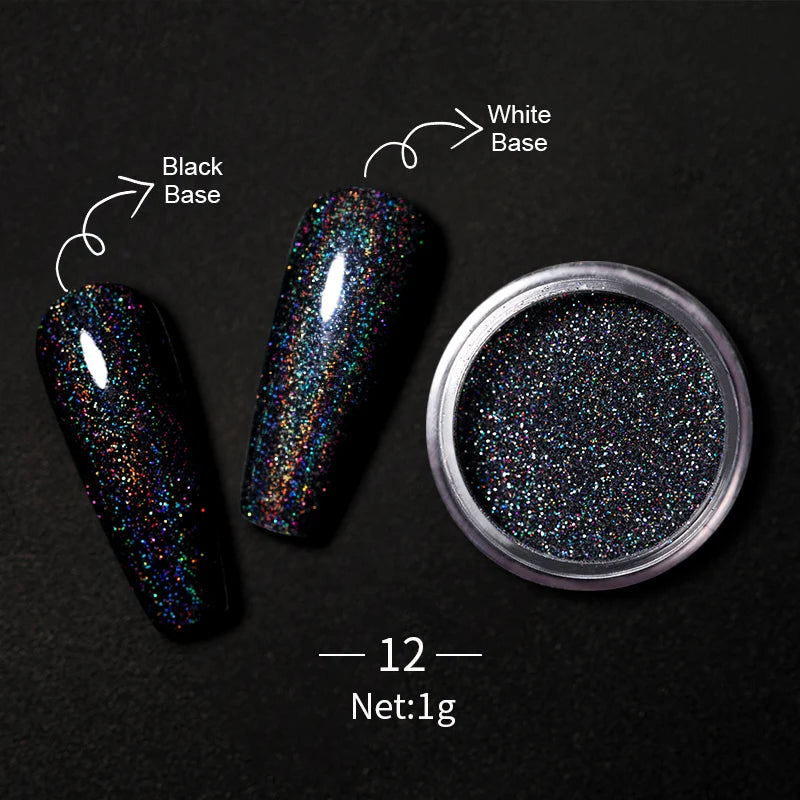 1Box Nail Mirror Glitter Powder Metallic Colorful Dust Metal Effect Nail Glitter Gold Nail Art UV Gel Polish Chrome Flakes Dust