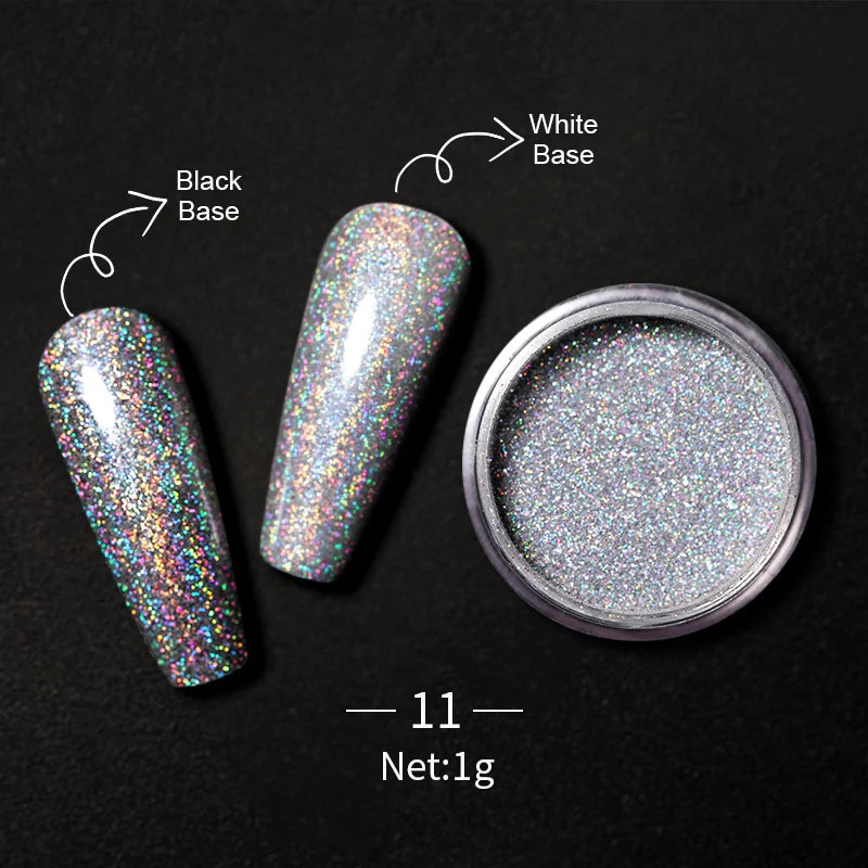 1Box Nail Mirror Glitter Powder Metallic Colorful Dust Metal Effect Nail Glitter Gold Nail Art UV Gel Polish Chrome Flakes Dust