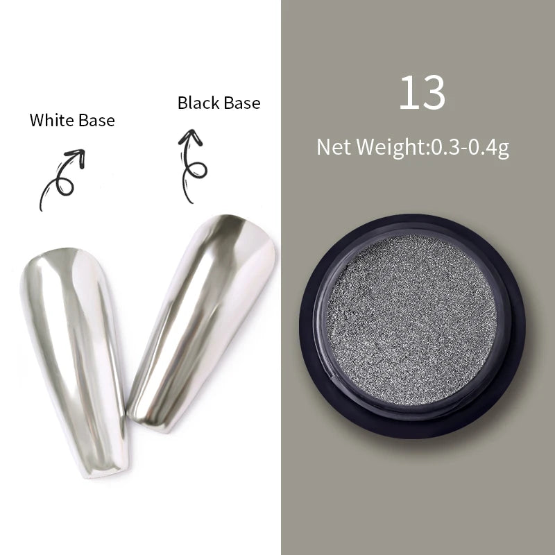1Box Nail Mirror Glitter Powder Metallic Colorful Dust Metal Effect Nail Glitter Gold Nail Art UV Gel Polish Chrome Flakes Dust