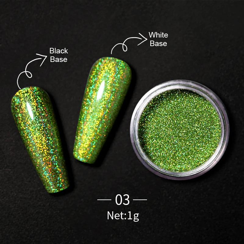 1Box Nail Mirror Glitter Powder Metallic Colorful Dust Metal Effect Nail Glitter Gold Nail Art UV Gel Polish Chrome Flakes Dust
