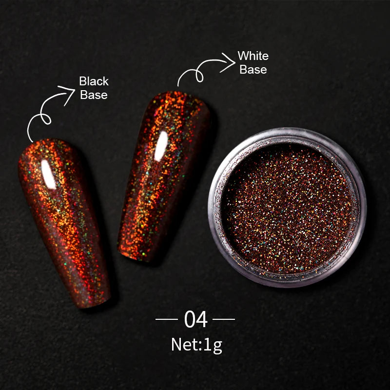 1Box Nail Mirror Glitter Powder Metallic Colorful Dust Metal Effect Nail Glitter Gold Nail Art UV Gel Polish Chrome Flakes Dust