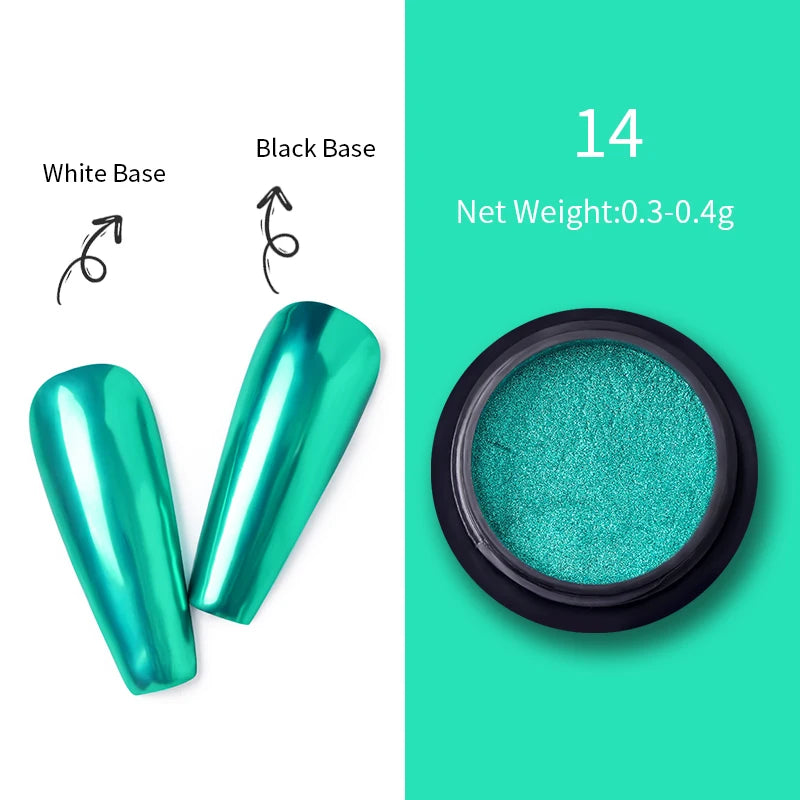 1Box Nail Mirror Glitter Powder Metallic Colorful Dust Metal Effect Nail Glitter Gold Nail Art UV Gel Polish Chrome Flakes Dust