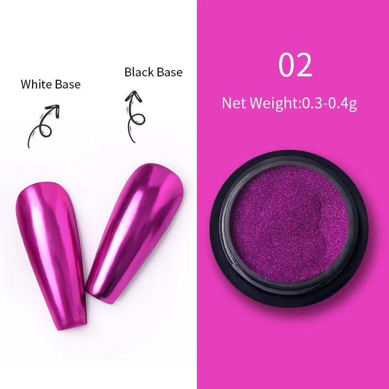 1Box Nail Mirror Glitter Powder Metallic Colorful Dust Metal Effect Nail Glitter Gold Nail Art UV Gel Polish Chrome Flakes Dust