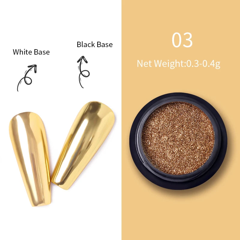 1Box Nail Mirror Glitter Powder Metallic Colorful Dust Metal Effect Nail Glitter Gold Nail Art UV Gel Polish Chrome Flakes Dust