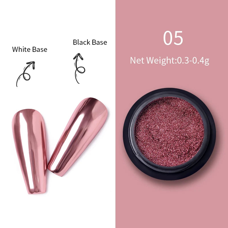 1Box Nail Mirror Glitter Powder Metallic Colorful Dust Metal Effect Nail Glitter Gold Nail Art UV Gel Polish Chrome Flakes Dust