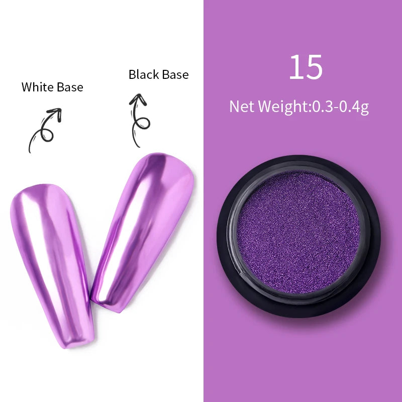 1Box Nail Mirror Glitter Powder Metallic Colorful Dust Metal Effect Nail Glitter Gold Nail Art UV Gel Polish Chrome Flakes Dust
