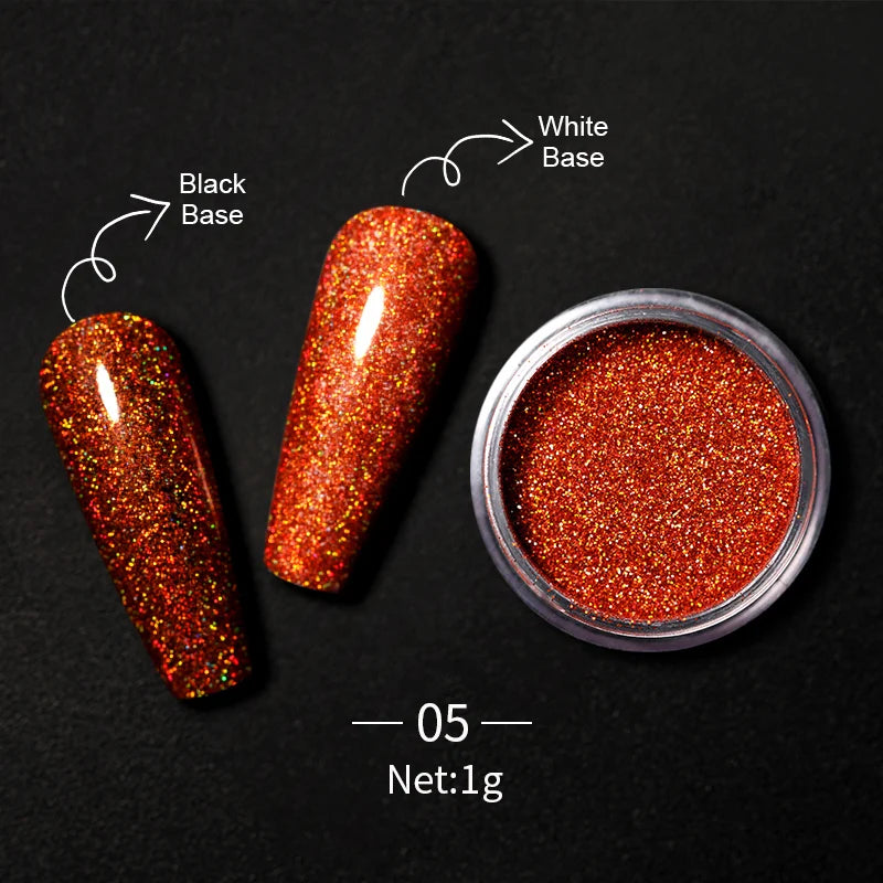 1Box Nail Mirror Glitter Powder Metallic Colorful Dust Metal Effect Nail Glitter Gold Nail Art UV Gel Polish Chrome Flakes Dust