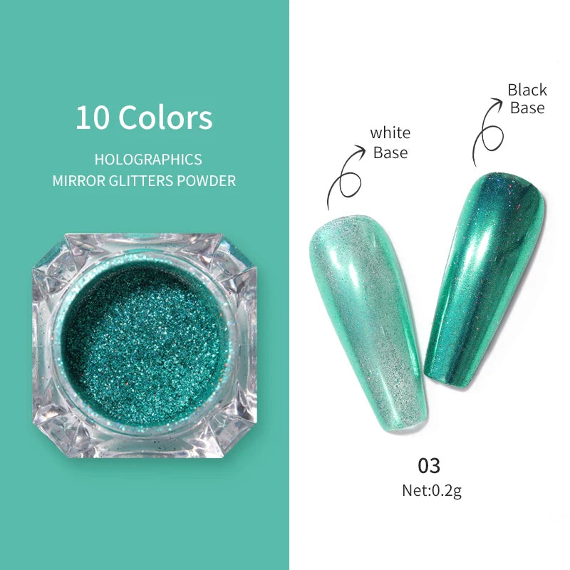 1Box Nail Mirror Glitter Powder Metallic Colorful Dust Metal Effect Nail Glitter Gold Nail Art UV Gel Polish Chrome Flakes Dust
