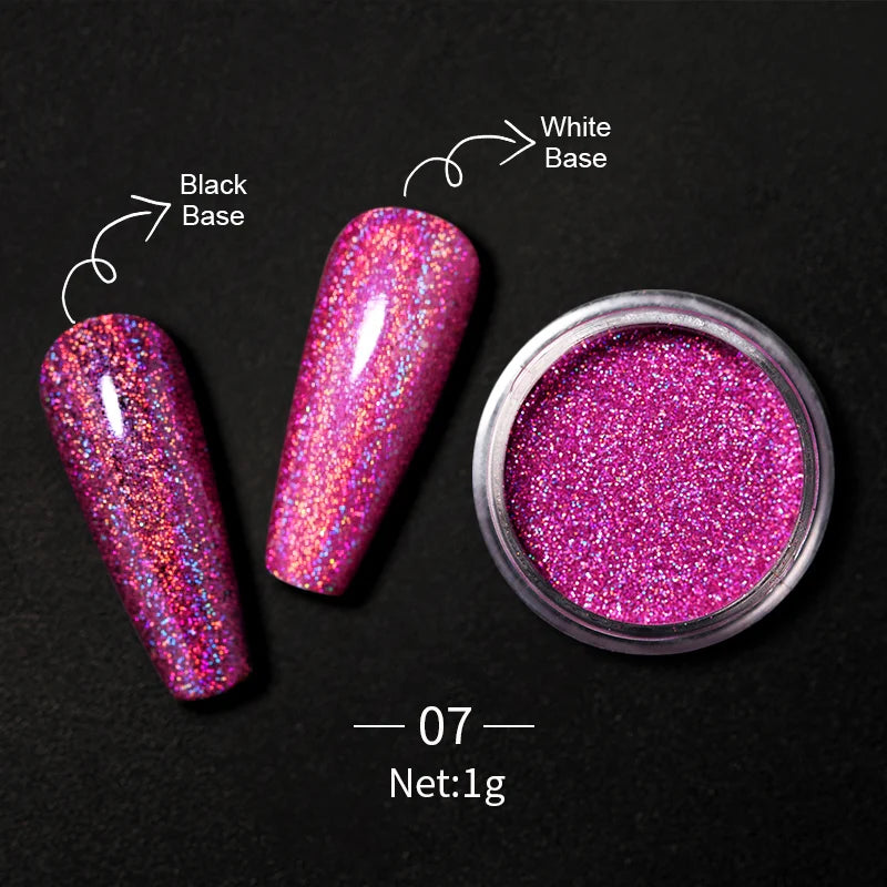 1Box Nail Mirror Glitter Powder Metallic Colorful Dust Metal Effect Nail Glitter Gold Nail Art UV Gel Polish Chrome Flakes Dust
