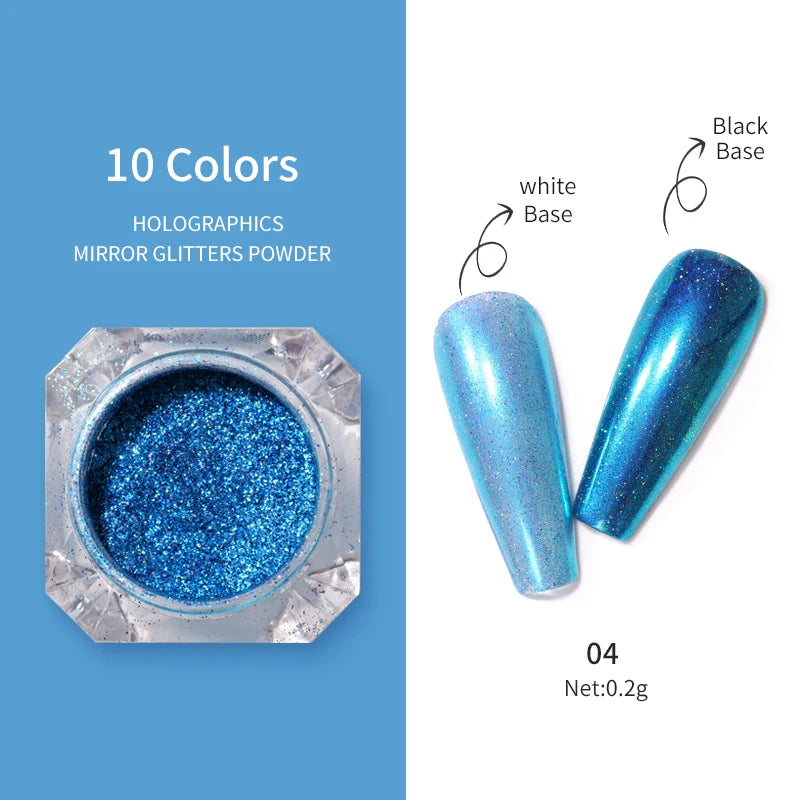 1Box Nail Mirror Glitter Powder Metallic Colorful Dust Metal Effect Nail Glitter Gold Nail Art UV Gel Polish Chrome Flakes Dust