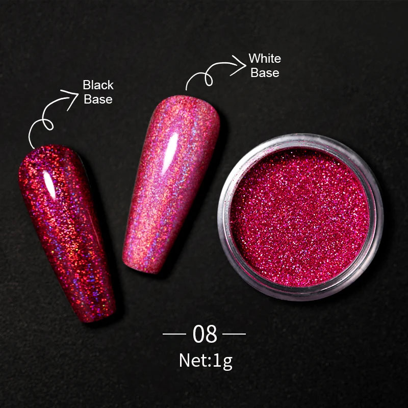1Box Nail Mirror Glitter Powder Metallic Colorful Dust Metal Effect Nail Glitter Gold Nail Art UV Gel Polish Chrome Flakes Dust