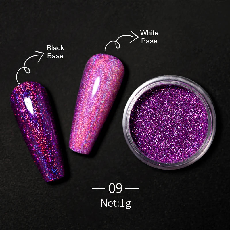 1Box Nail Mirror Glitter Powder Metallic Colorful Dust Metal Effect Nail Glitter Gold Nail Art UV Gel Polish Chrome Flakes Dust
