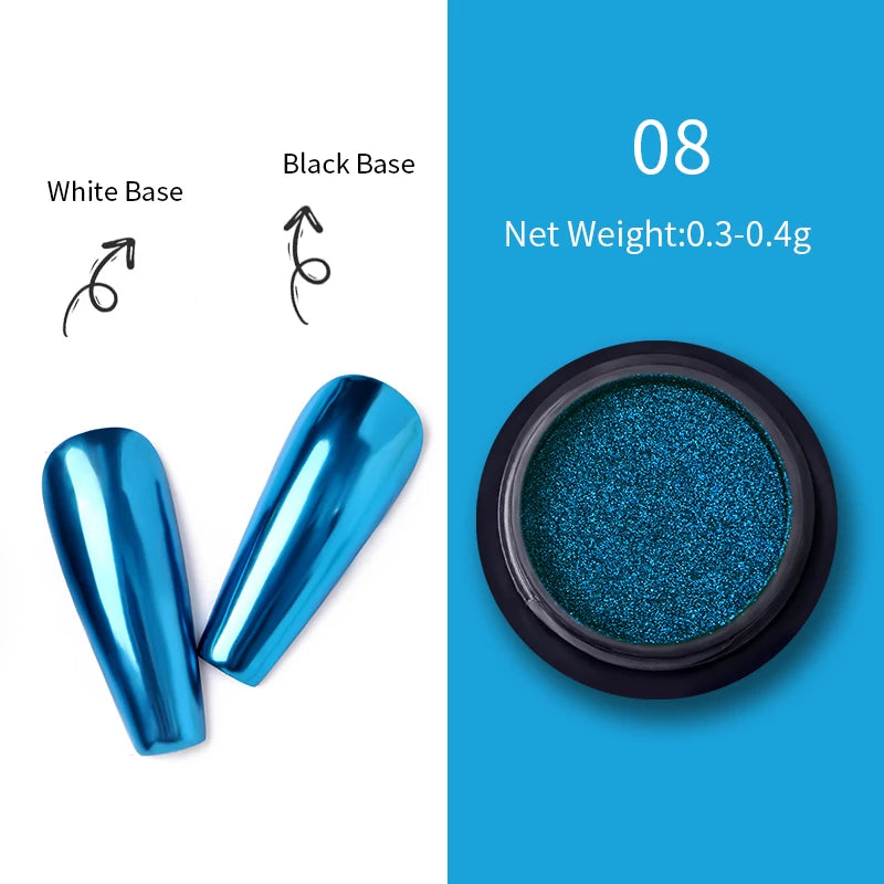 1Box Nail Mirror Glitter Powder Metallic Colorful Dust Metal Effect Nail Glitter Gold Nail Art UV Gel Polish Chrome Flakes Dust