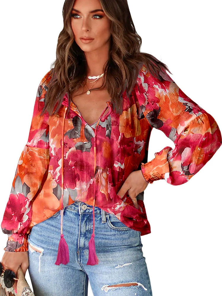 V Neck Long Sleeves Fashion Loose Cool Casual Wind Pullover