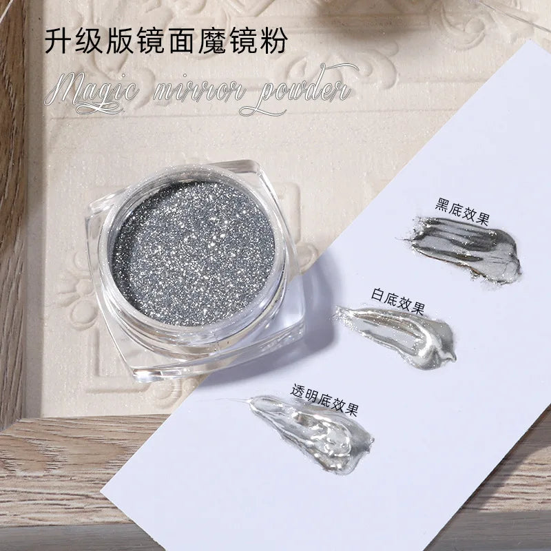 10g/Bottle Pearls White Nail Pigment Glitter Aurora Nail Powder Purple Chrome Glitter Pigment Dust UV Manicure Dip Powder
