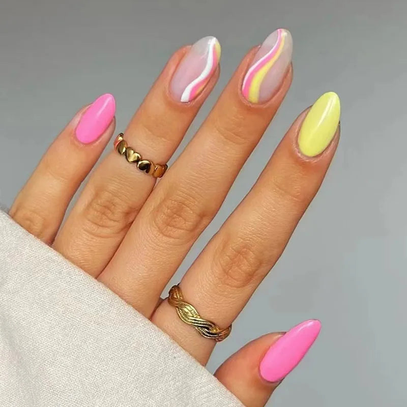 24Pcs Removable Wearable False Nails Art Short Glitter French Gold Edge Fake Nails Waterproof Press on Nail Tips Nails Supplies