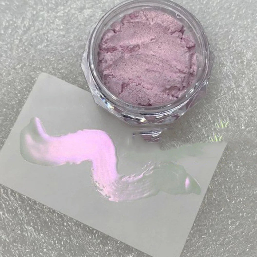 10g/Bottle Pearls White Nail Pigment Glitter Aurora Nail Powder Purple Chrome Glitter Pigment Dust UV Manicure Dip Powder