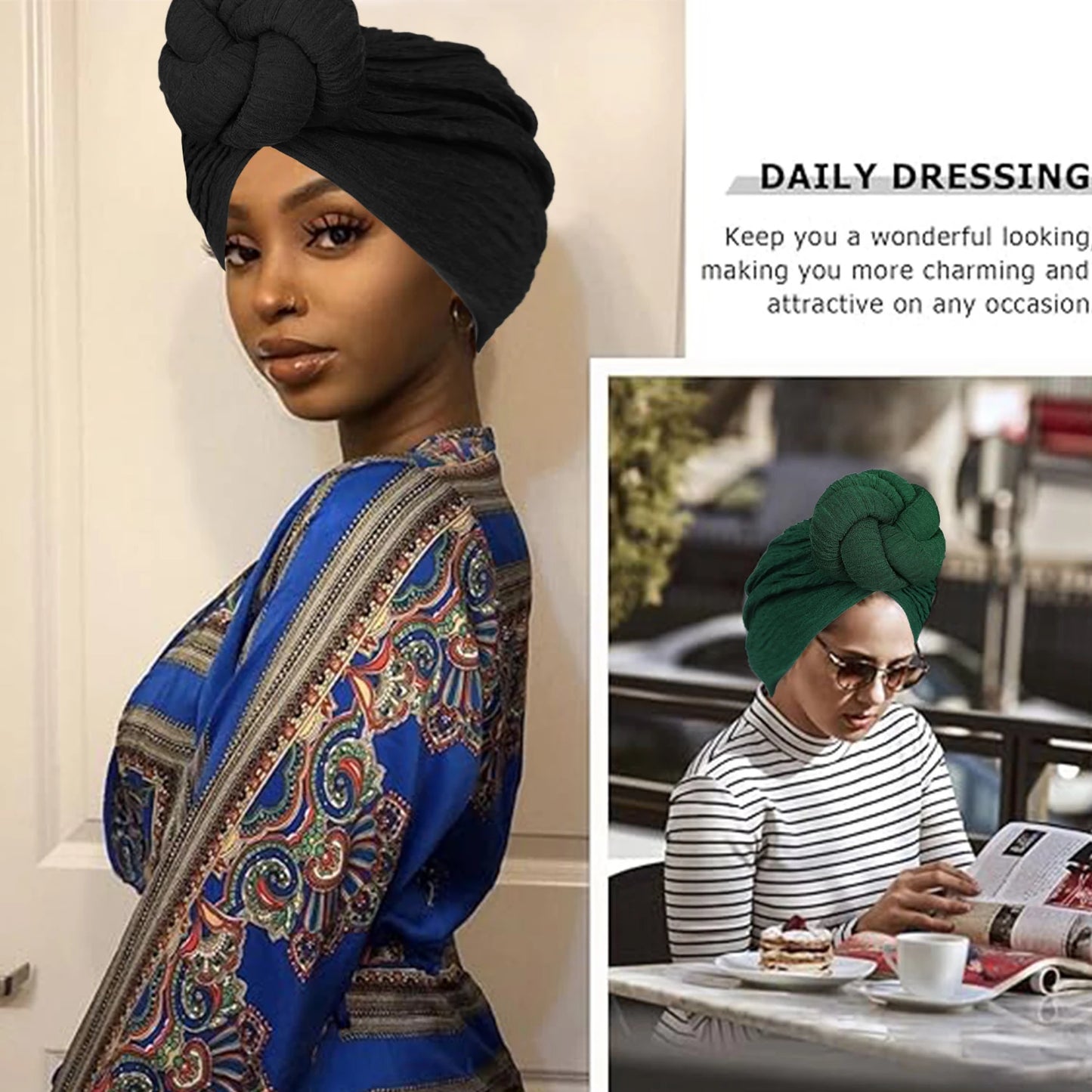 Women's Fashion Turbans New Bubble Cloth Large Plate Flower Elastic Leisure Comfortable and Breathable Daily Hat Headband Hat