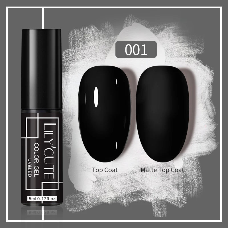 LILYCUTE 5ml Gold Sliver Metallic Liner Gel Nail Polish French Style Super Bright Mirror Pull Line Graffiti Painting Stripe Gel