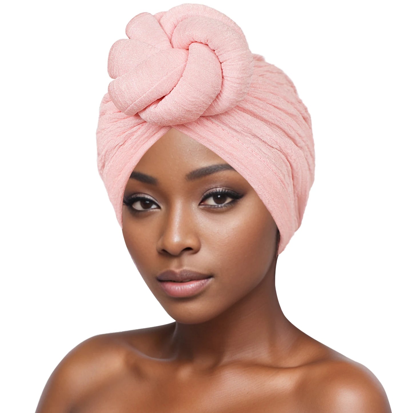 Women's Fashion Turbans New Bubble Cloth Large Plate Flower Elastic Leisure Comfortable and Breathable Daily Hat Headband Hat