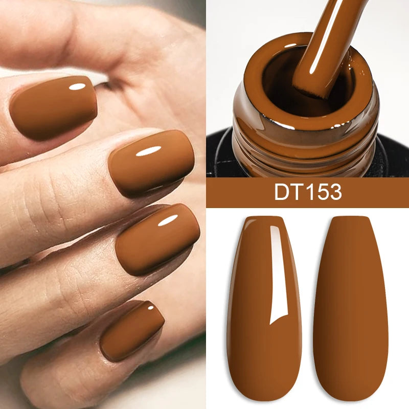 10PCS Coffee Color Gel Nail Polish Set Brown Earth Semi Permanent UV Gel Chocolate Autumn Winter Soak Off Nail Art Gel Varnish