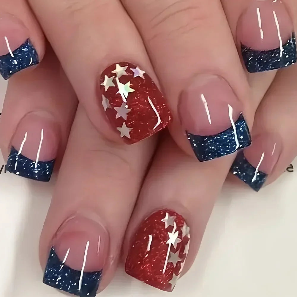 24Pcs French Tip Press on Nails Short Coffin False Nails Simple Wearable Fake Nails Frosted Full Cover Press on Nail Tips Art