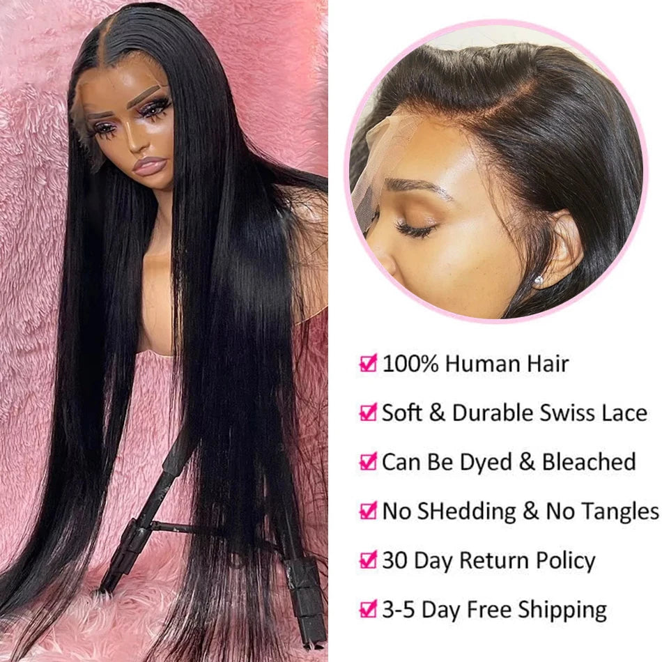 13x4 13x6 Transparent Lace Front Wigs 30inch Bone Brazilian Straight Hair Wigs Lace Frontal Wig Lace Front Human Hair Wig Remy