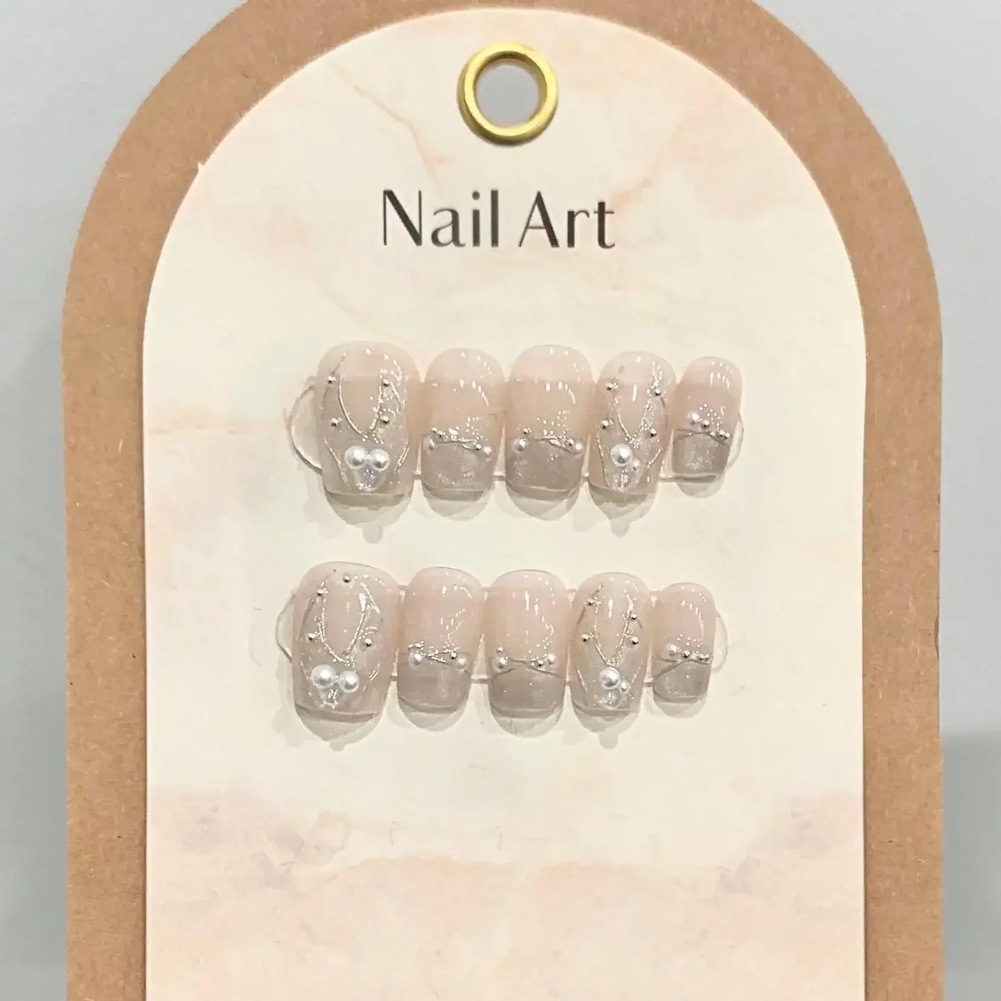 10PCS Pink Cat Eye Handmade Press On Nails Square Head Fake Nails Diamond Designs Full Cover Nail Art Tips Wearable False Nails