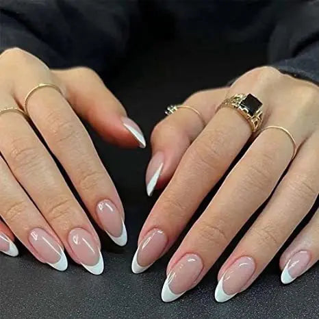 24Pcs White Ice Camellia Short False Nails Art Light Pink Sweet Girls Acrylic Press on Nails Full Cover Removable Fake Nail Set