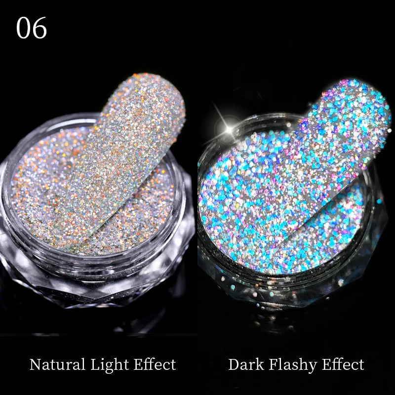 1Box Nail Mirror Glitter Powder Metallic Colorful Dust Metal Effect Nail Glitter Gold Nail Art UV Gel Polish Chrome Flakes Dust