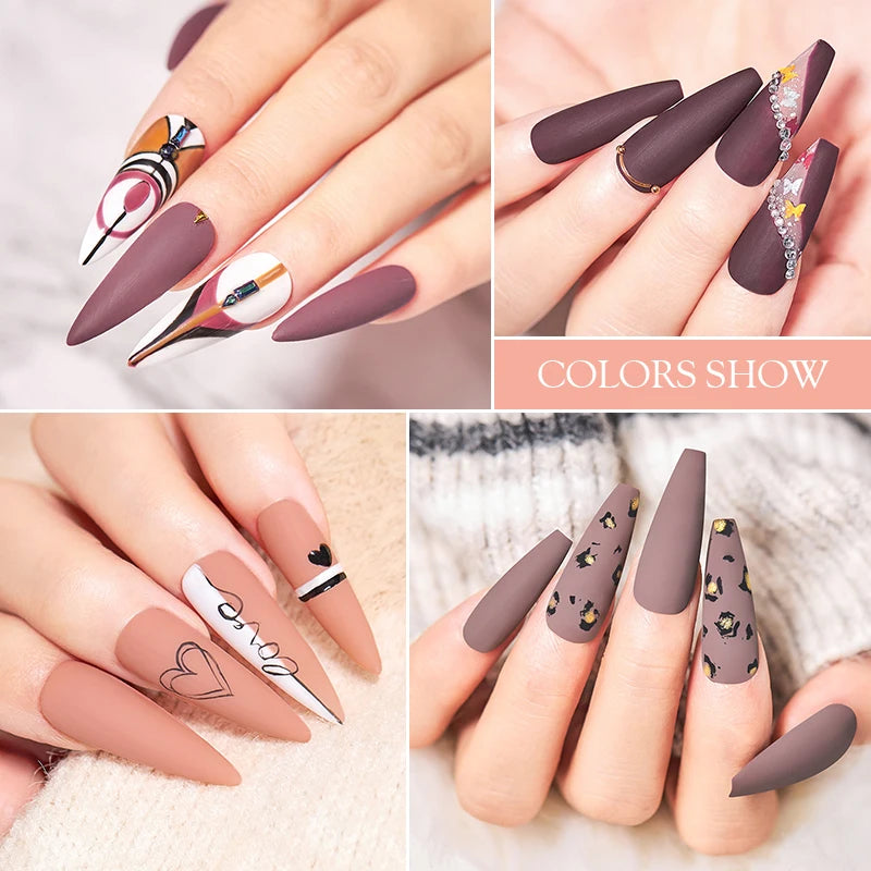 10PCS Coffee Color Gel Nail Polish Set Brown Earth Semi Permanent UV Gel Chocolate Autumn Winter Soak Off Nail Art Gel Varnish