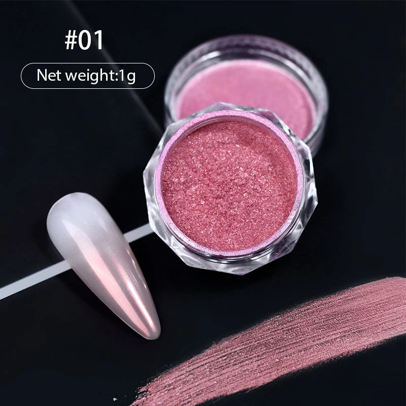 1Box Nail Mirror Glitter Powder Metallic Colorful Dust Metal Effect Nail Glitter Gold Nail Art UV Gel Polish Chrome Flakes Dust