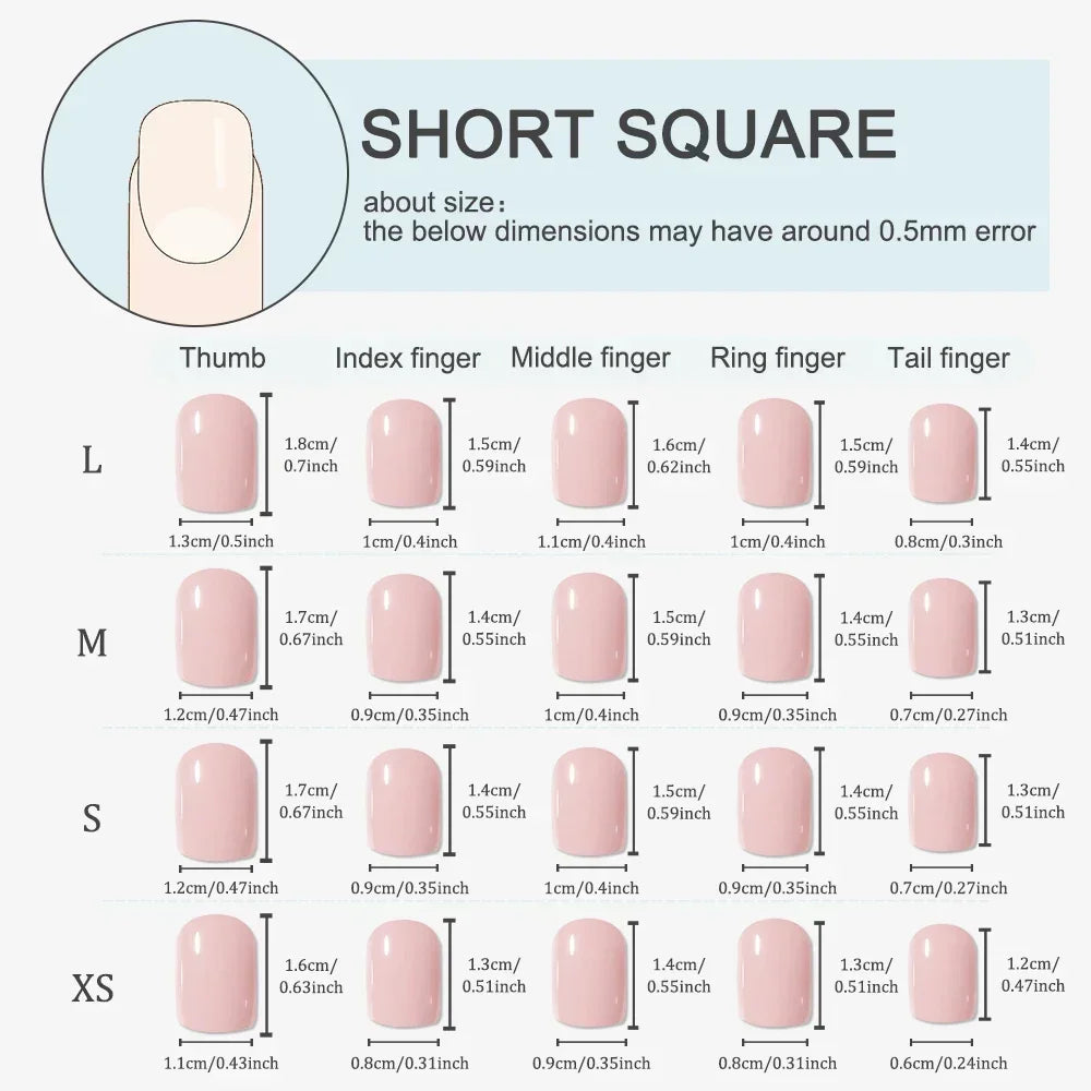 10Pcs Brown Handmade Press on Nails Short Square Chocolate Bear Design Nail Tips Cute Acrylic False Nail for Women/Girls Autumn