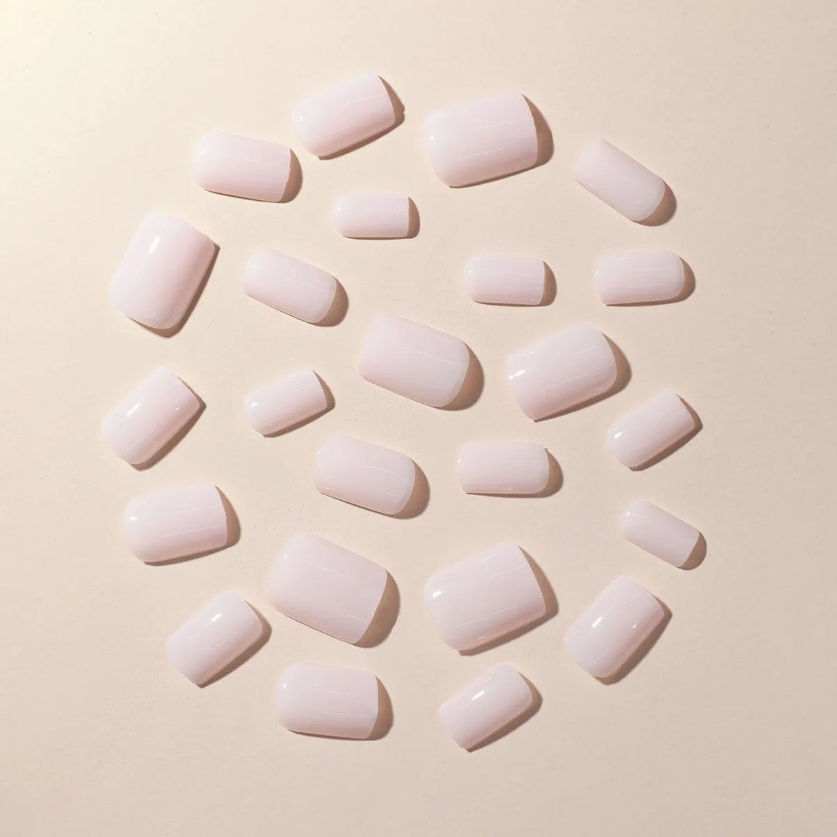 24Pcs/Set Wearable False Nails for Girls Women Removable Solid Color Short Fake Nails Art Finished Simple White Press on Nail