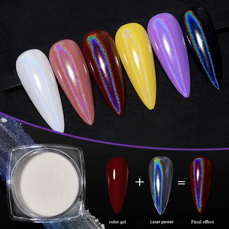 1Box Nail Mirror Glitter Powder Metallic Colorful Dust Metal Effect Nail Glitter Gold Nail Art UV Gel Polish Chrome Flakes Dust