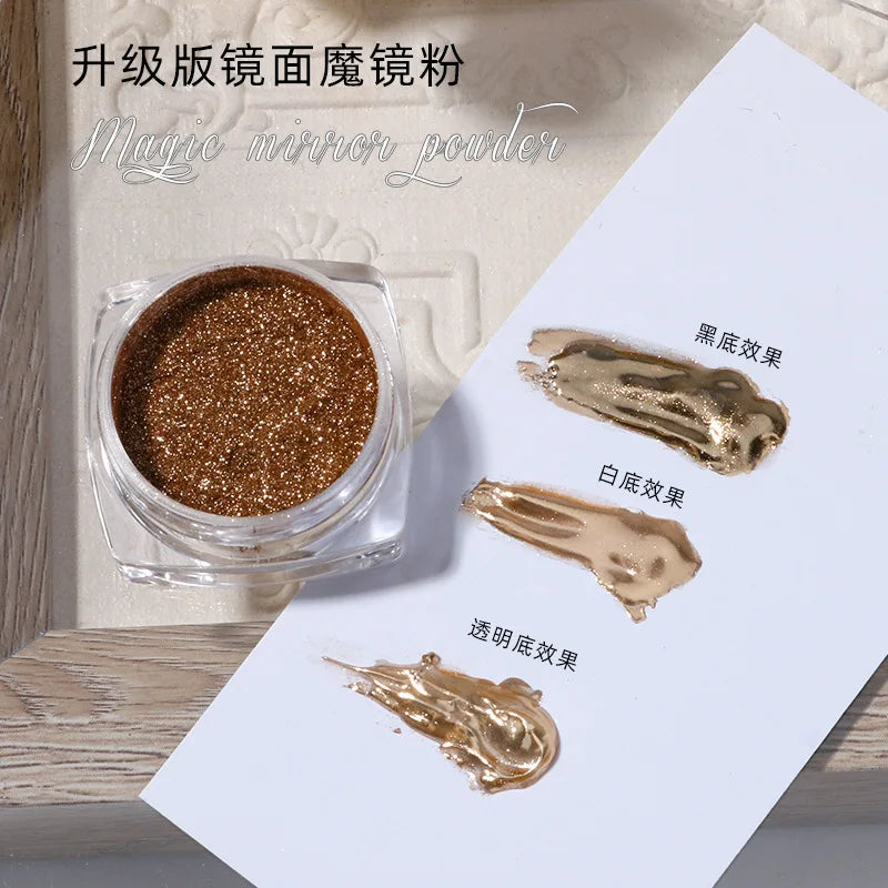 10g/Bottle Pearls White Nail Pigment Glitter Aurora Nail Powder Purple Chrome Glitter Pigment Dust UV Manicure Dip Powder