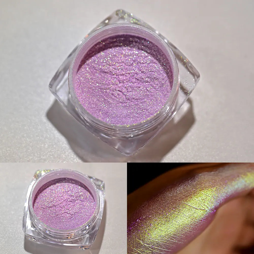 10g/Bottle Pearls White Nail Pigment Glitter Aurora Nail Powder Purple Chrome Glitter Pigment Dust UV Manicure Dip Powder