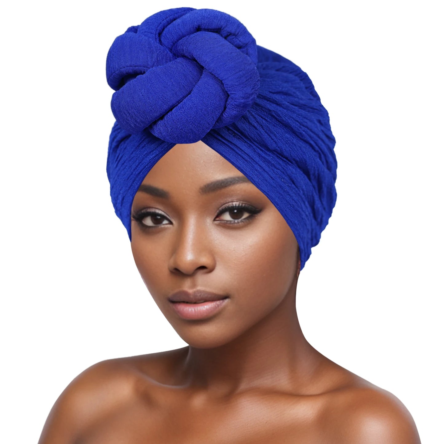 Women's Fashion Turbans New Bubble Cloth Large Plate Flower Elastic Leisure Comfortable and Breathable Daily Hat Headband Hat