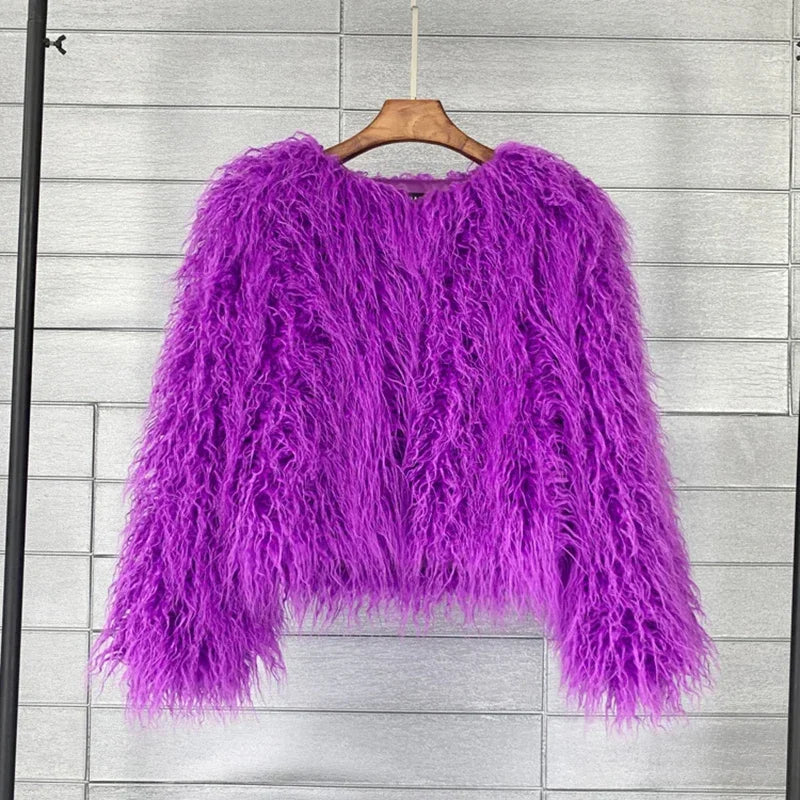Women Fashion Faux Fur Coats Vintage Solid Loose Warm Flurry Coats Autumn Winter Lady Fashion Thick Streetwear Fur Jacket