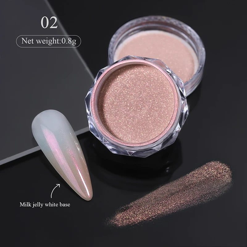 1Box Nail Mirror Glitter Powder Metallic Colorful Dust Metal Effect Nail Glitter Gold Nail Art UV Gel Polish Chrome Flakes Dust